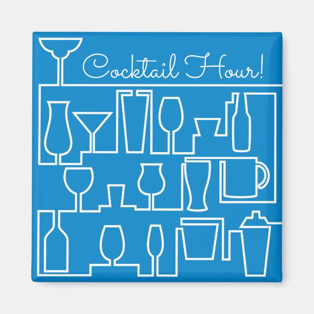 Blue cocktail party magnet (Front)