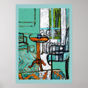 Blue Coffee Cup, Matisse Style Poster