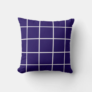 Blue collage squares geometric mosaic throw pillow