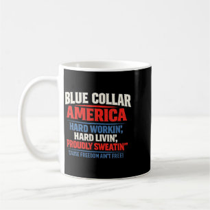 Blue Collar Aamerica Flying Bisonrel Patriotic 4th Coffee Mug