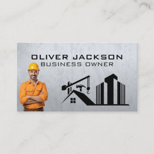 Blue Collar Construction Worker   Builder Site Business Card
