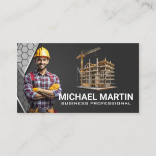 Blue Collar Worker Construction Building Site Business Card