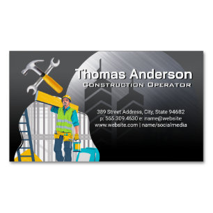 Blue Collar Worker   Construction Tools Magnetic Business Card