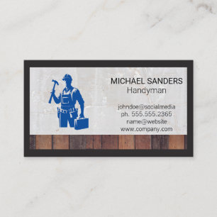 Blue Collar Worker Handyman Working Business Card