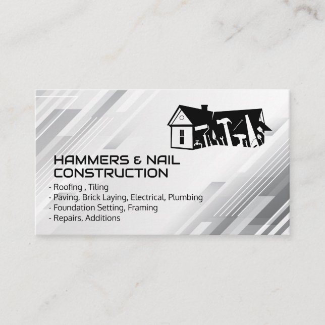 Blue Collar Workers | Builder Tools | Construction Business Card (Front)