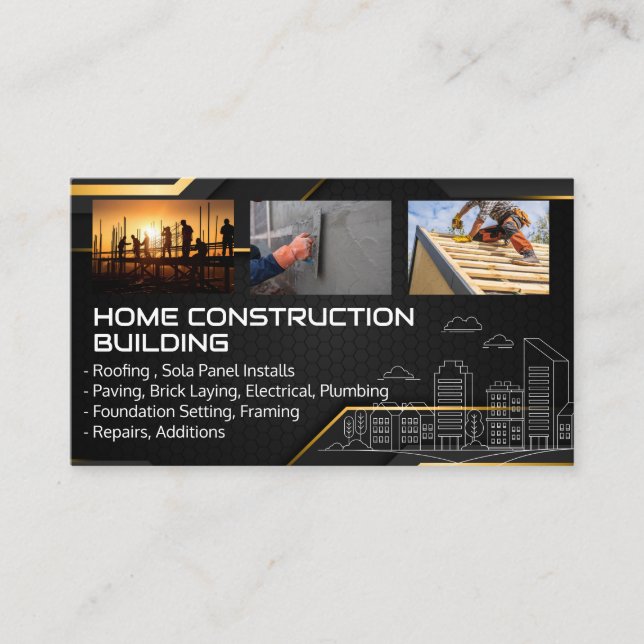 Blue Collar Workers | General Contractor Business Card (Front)