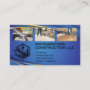Blue Collar Workers   General Contractor Business Card