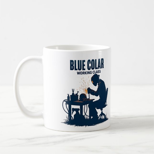 Blue Collar Working Class Welding Pride Coffee Mug (Left)