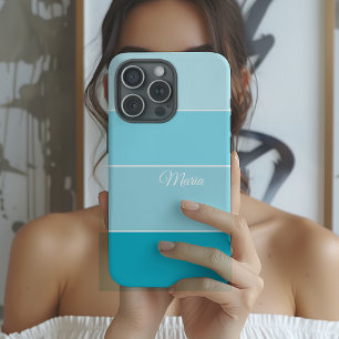 Blue Colorblock Personalized iPhone 16 Case