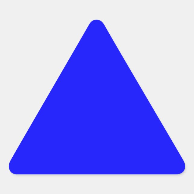 Blue Colour Customized Designer Triangle Sticker (Front)