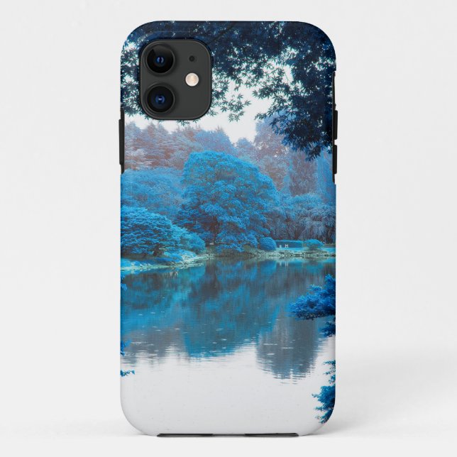 Blue colour effected cool, unique nature, lake Case-Mate iPhone case (Back)