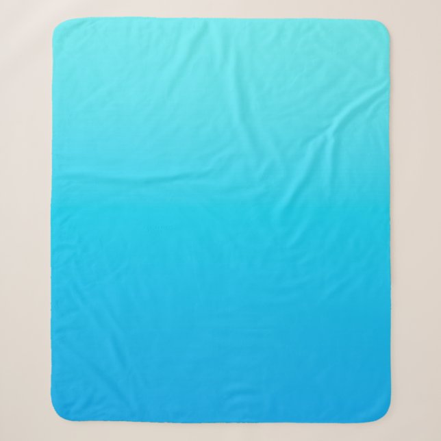 Blue colour gradient sherpa blanket (Front)