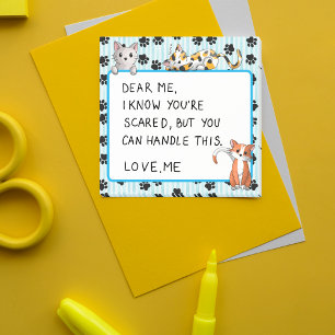 Blue colour with paws cute kittens 3" x 3" post-it notes