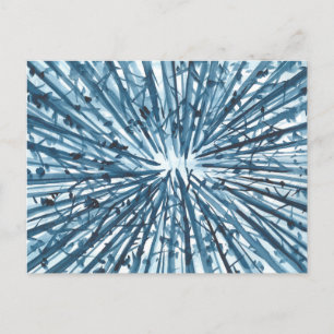 Blue coloured watercolor landscape, abstract natur holiday postcard