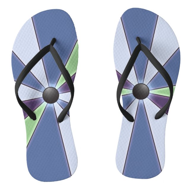 Blue Colourful Graphical Flip Flops (Footbed)
