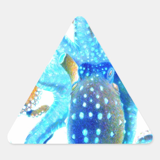 Blue colourful ocopi triangle sticker (Front)