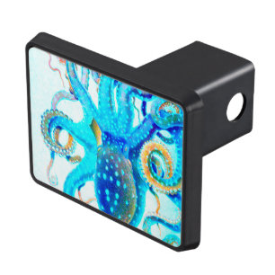Blue colourful Octopus Trailer Hitch Cover