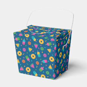 Blue colourful summer ice-cream pattern favor box