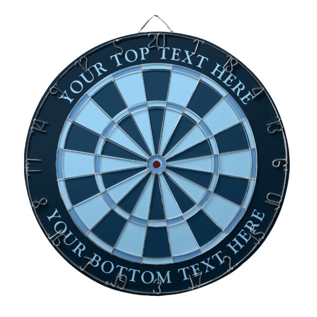 Blue Colours Dartboard with Custom Text (Front)