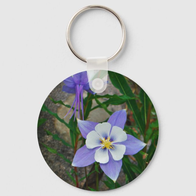 Blue columbine keychain (Front)