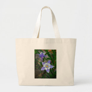 Blue columbine large tote bag