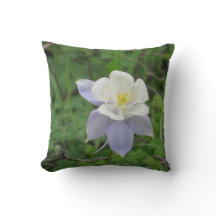 Blue Columbine Throw Pillow