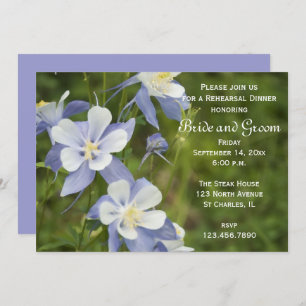 Blue Columbine Wedding Rehearsal Dinner Invitation
