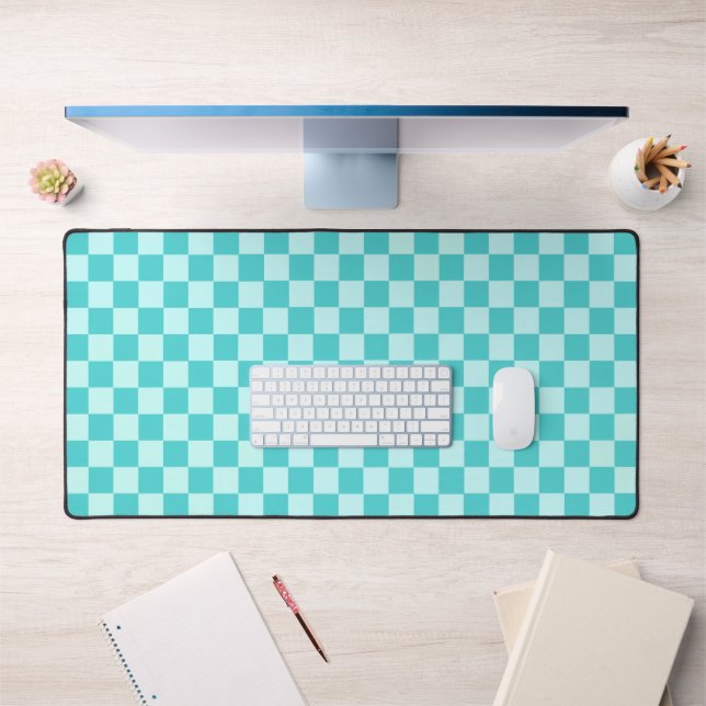 Blue Combination Classic Chequerboard by STaylor Desk Mat (Office 1)