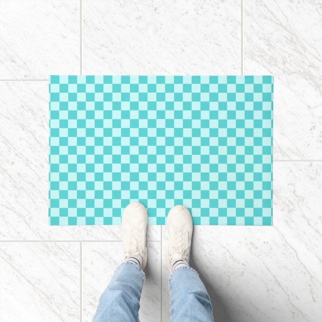 Blue Combination Classic Chequerboard by STaylor Doormat (Indoor)