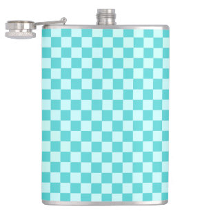 Blue Combination Classic Chequerboard by STaylor Hip Flask