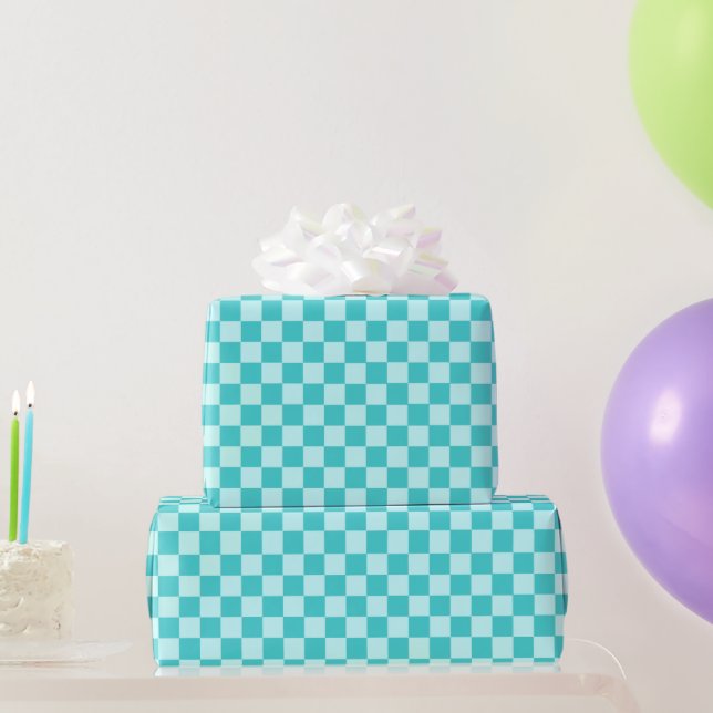 Blue Combination Classic Chequerboard by STaylor Wrapping Paper (Party Gifts)