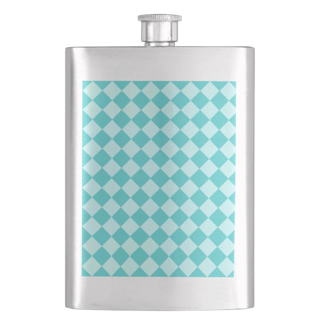 Blue Combination Diamond Pattern by Shirley Taylor Hip Flask (Front)