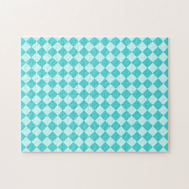 Blue Combination Diamond Pattern by Shirley Taylor Jigsaw Puzzle (Horizontal)