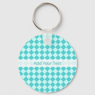 Blue Combination Diamond Pattern by Shirley Taylor Keychain