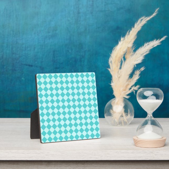 Blue Combination Diamond Pattern by Shirley Taylor Plaque (Insitu)