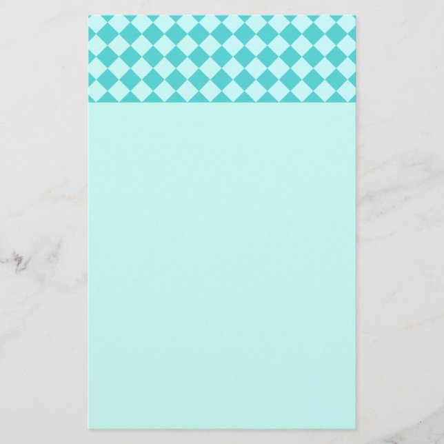 Blue Combination Diamond Pattern by Shirley Taylor Stationery (Front)