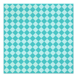 Blue Combination Diamond Pattern Poster