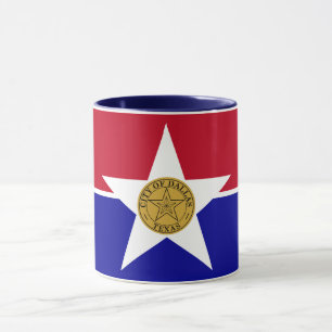 Blue Combo Mug with flag of Dallas