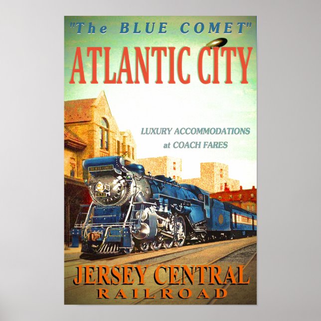 Blue Comet Passenger Train Poster (Front)