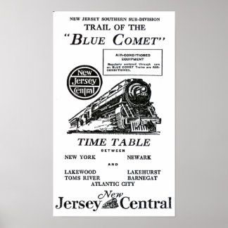 Blue Comet Train - Autocar de luxe Trains Poster