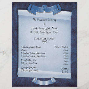 Blue Commitment Ceremony Custom 2-Sided Program