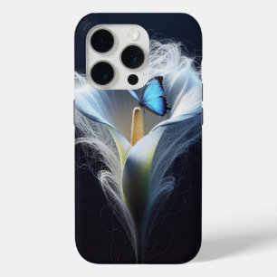 Blue Common Morpho Butterfly In Lily iPhone 15 Pro Case