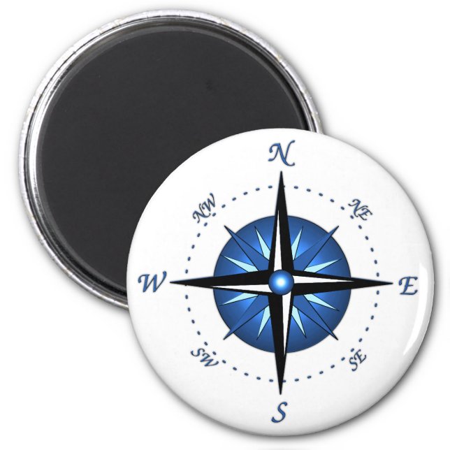Blue Compass Rose Magnet (Front)