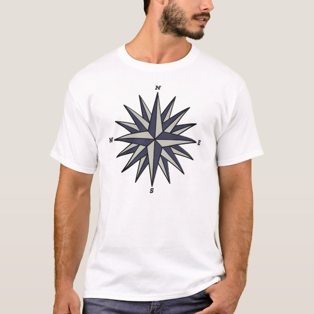 Blue Compass Rose Tee (Front)