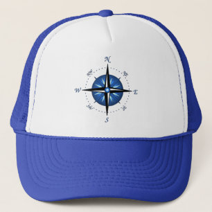 Blue Compass Rose Trucker Hat
