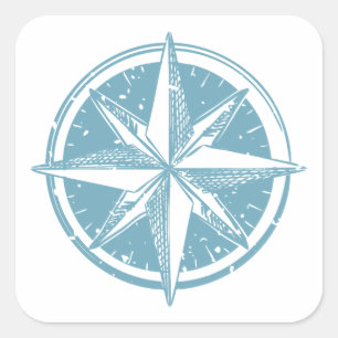 Blue Compass  Square Sticker