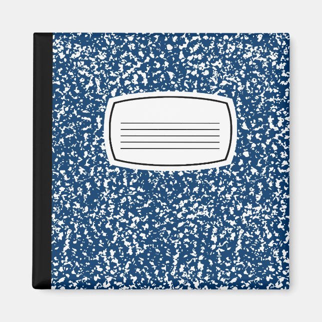 blue composition book magnet (Front)