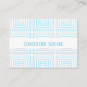 Blue Concentric Square Pattern Business Card