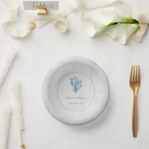 Blue Conch Shell Wedding Paper Bowls Paper Plate