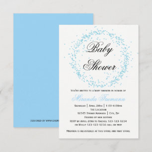 Blue Confetti - 3x5 Baby Shower Invitation